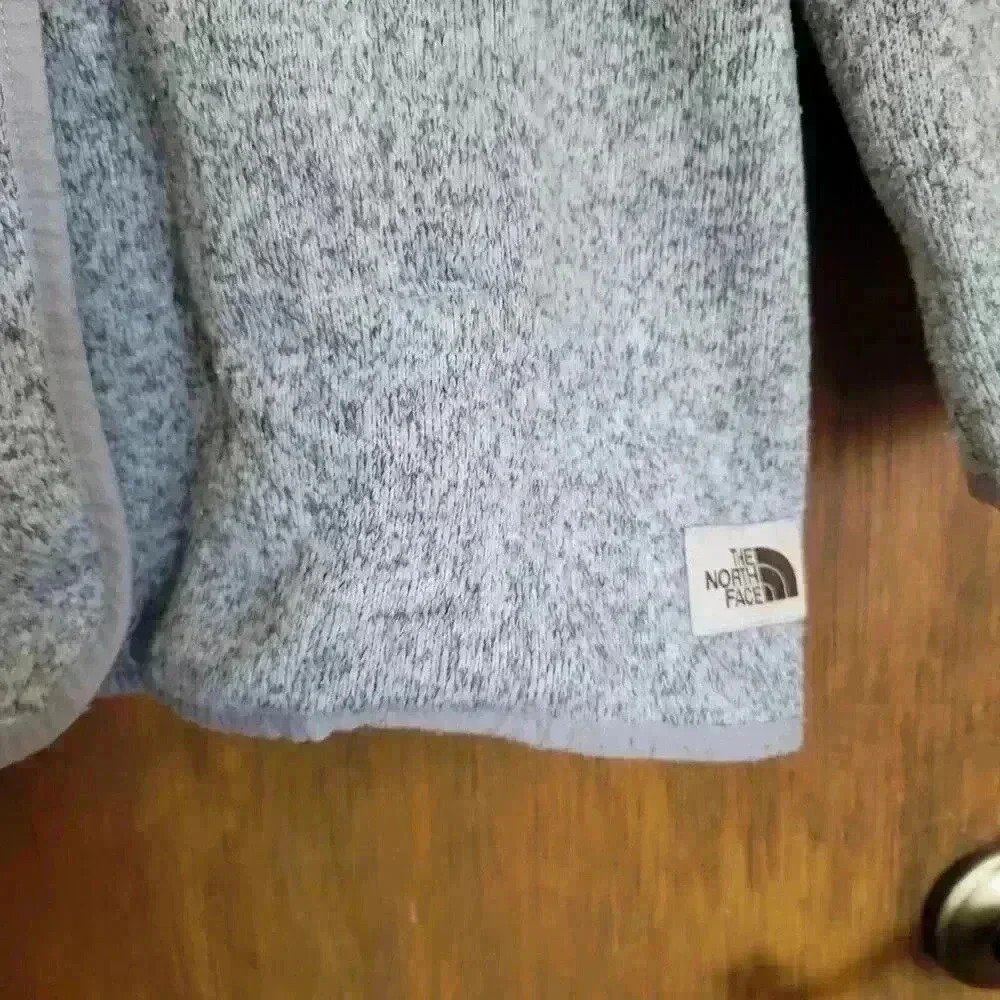 The North Face Womens Medium Crescent Wrap Fleece Hoodie Jacket Gray - Picture 3 of 13